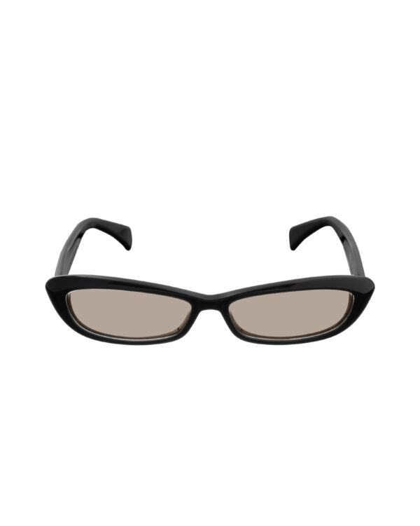 Alexander McQueen 90s Black Classic Cat-Eye Sunglasses with Brown Lenses