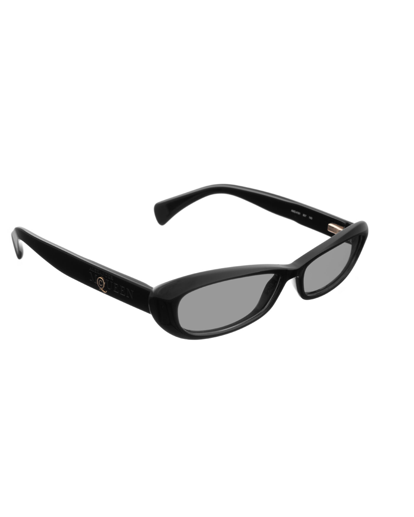 Alexander McQueen '90s Black Classic Cat-Eye Sunglasses with Black Lenses - Image 2