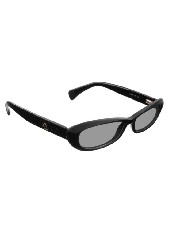 Alexander McQueen '90s Black Classic Cat-Eye Sunglasses with Black Lenses - Image 2