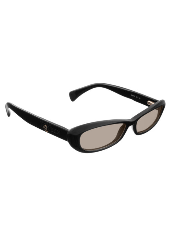 Alexander McQueen 90s Black Classic Cat-Eye Sunglasses with Brown Lenses - Image 2