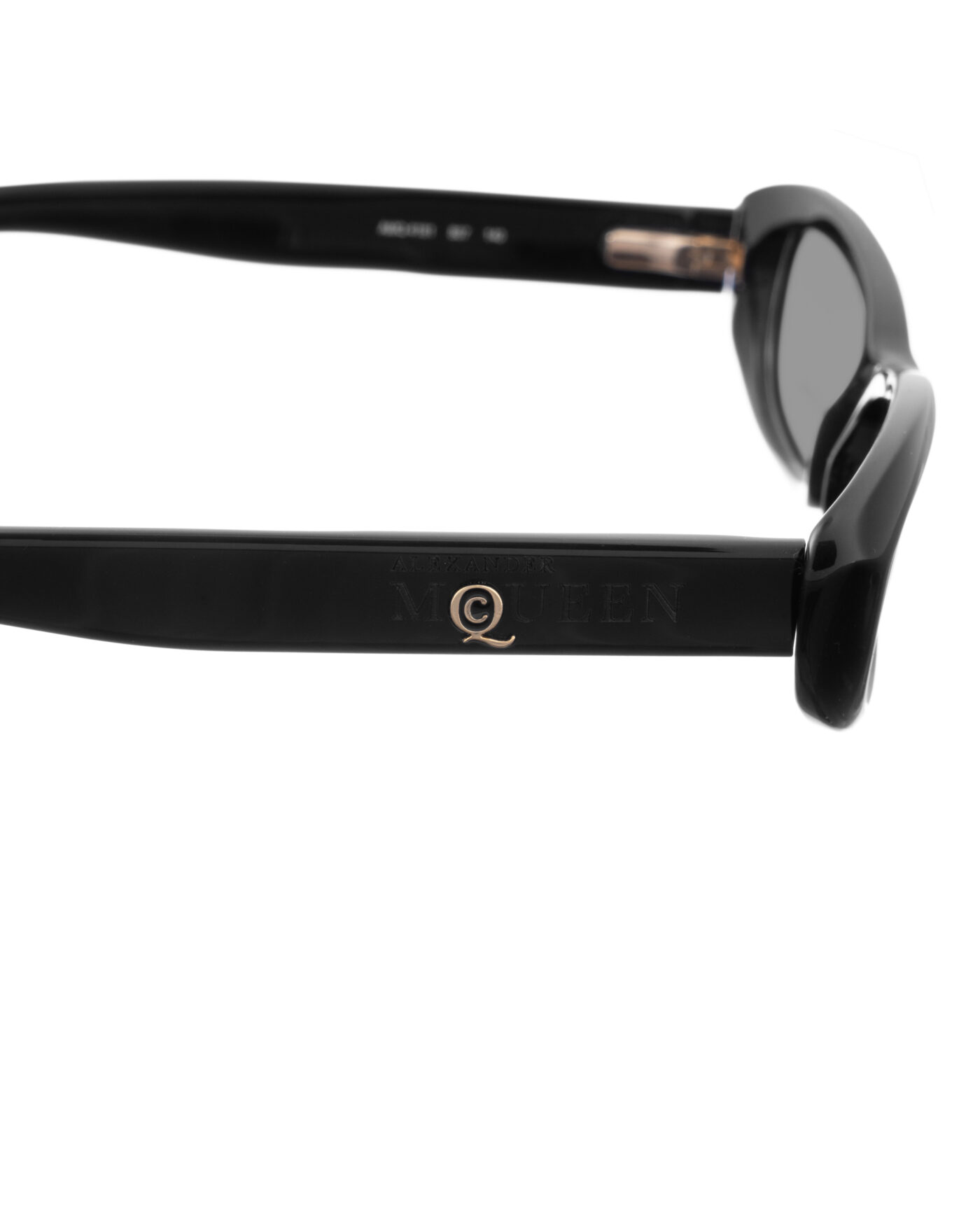 Alexander McQueen '90s Black Classic Cat-Eye Sunglasses with Black Lenses - Image 3