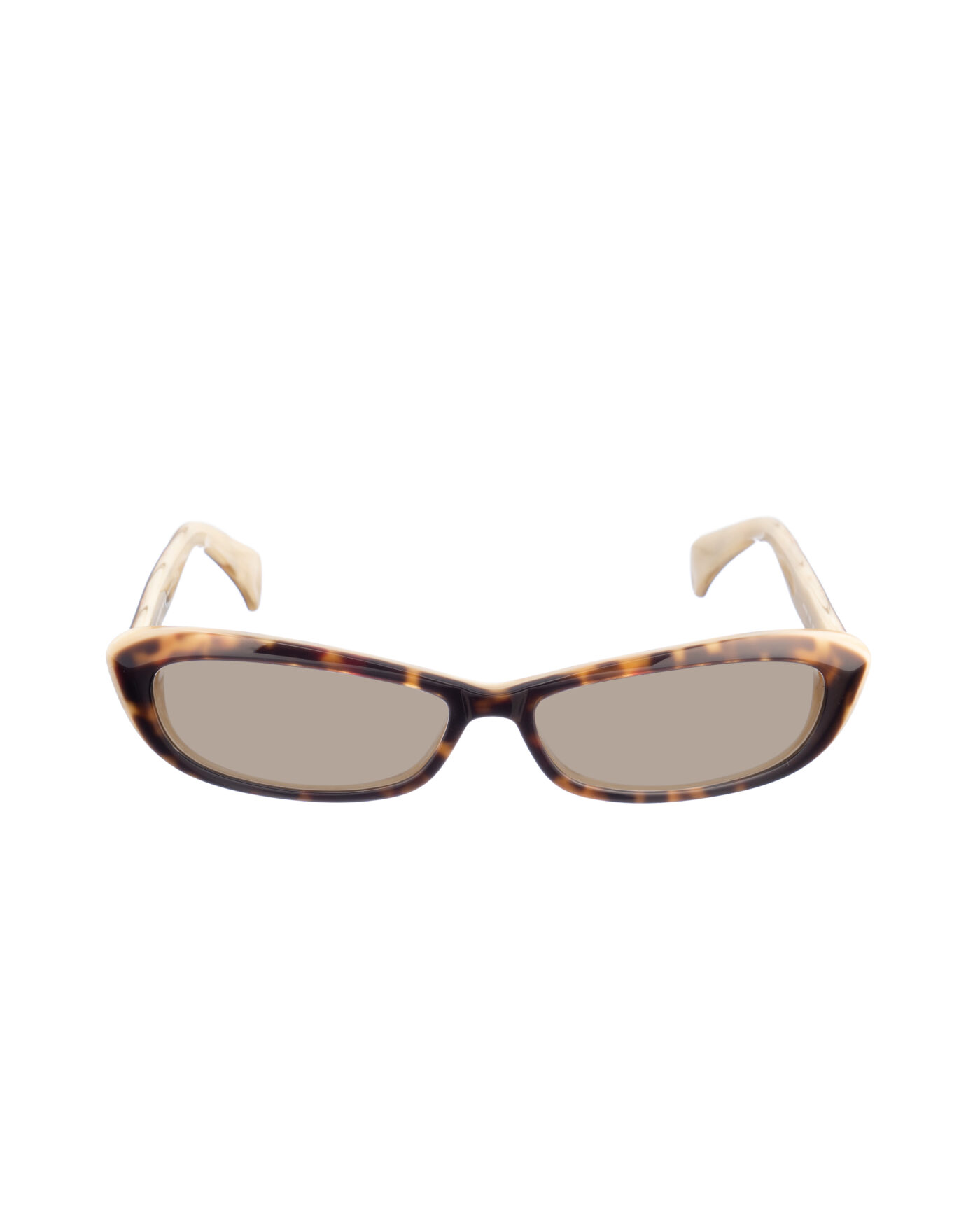 Alexander McQueen '90s Cream Cheetah Cat-Eye Sunglasses with Brown Lenses - Image 2