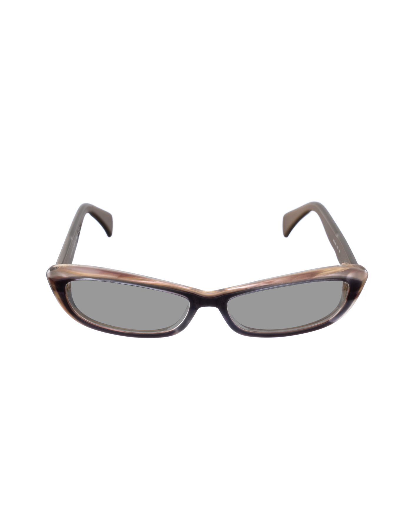 Alexander McQueen 90s Double Brown Cat-Eye Sunglasses with Black Lenses - Image 2