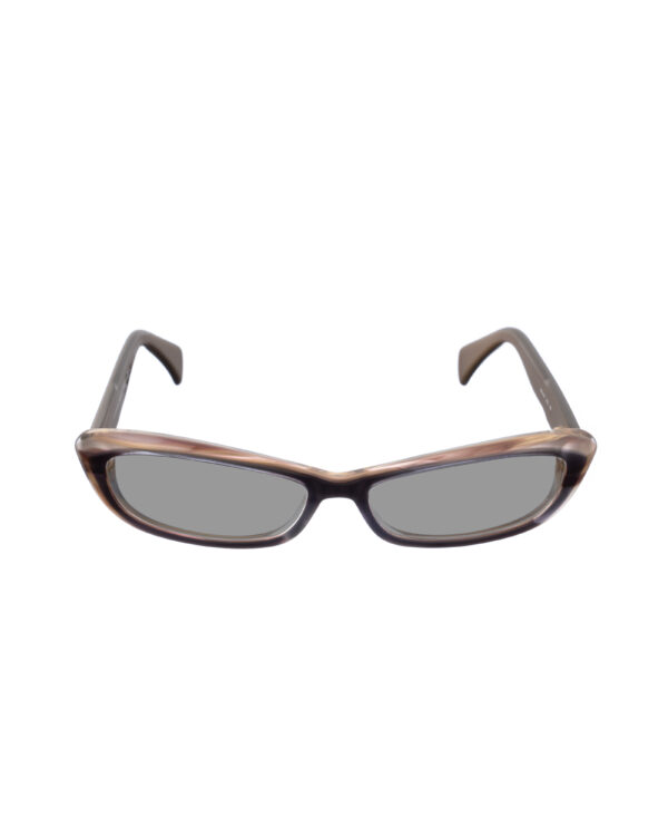 Alexander McQueen 90s Double Brown Cat-Eye Sunglasses with Black Lenses - Image 2