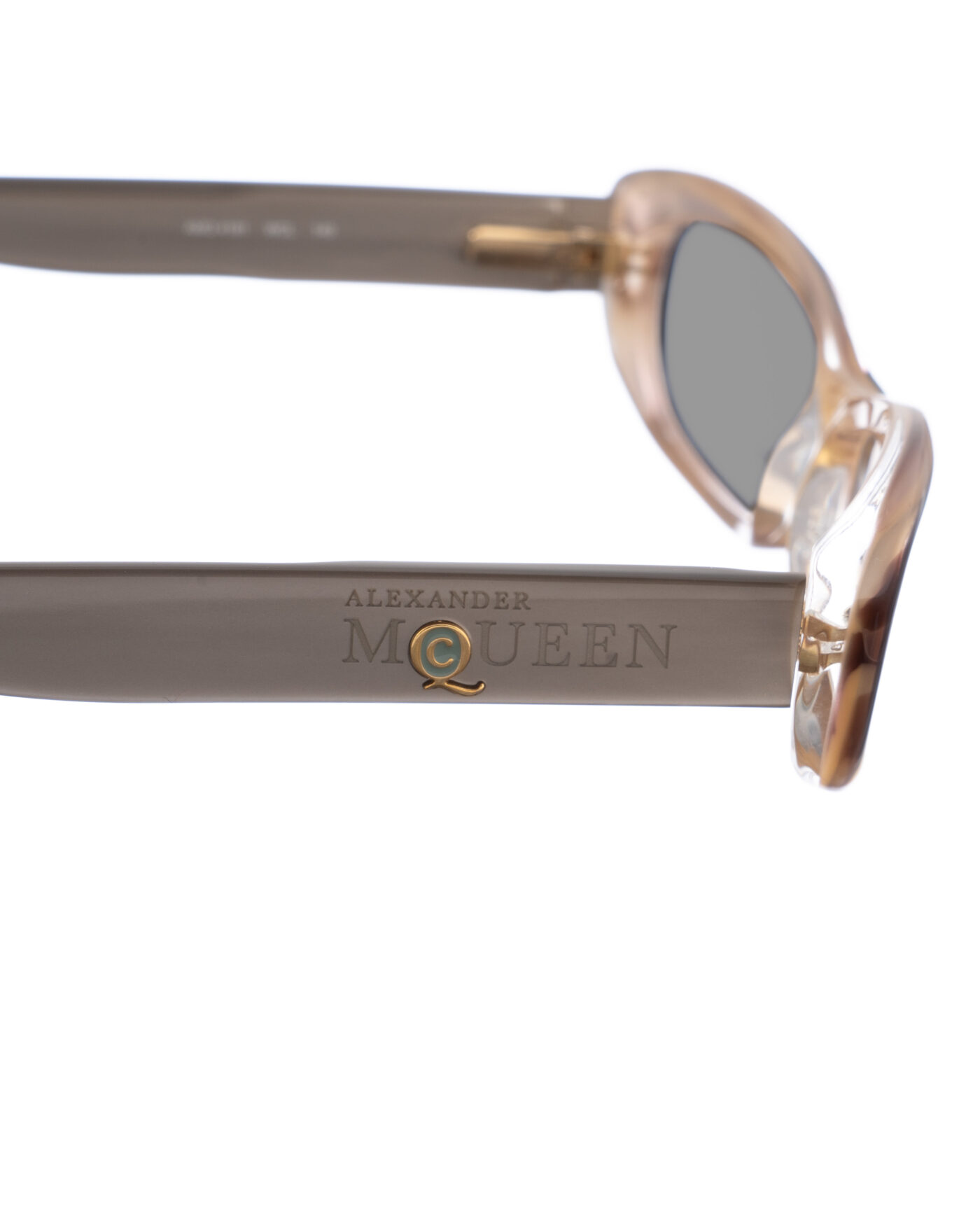 Alexander McQueen 90s Double Brown Cat-Eye Sunglasses with Black Lenses - Image 3