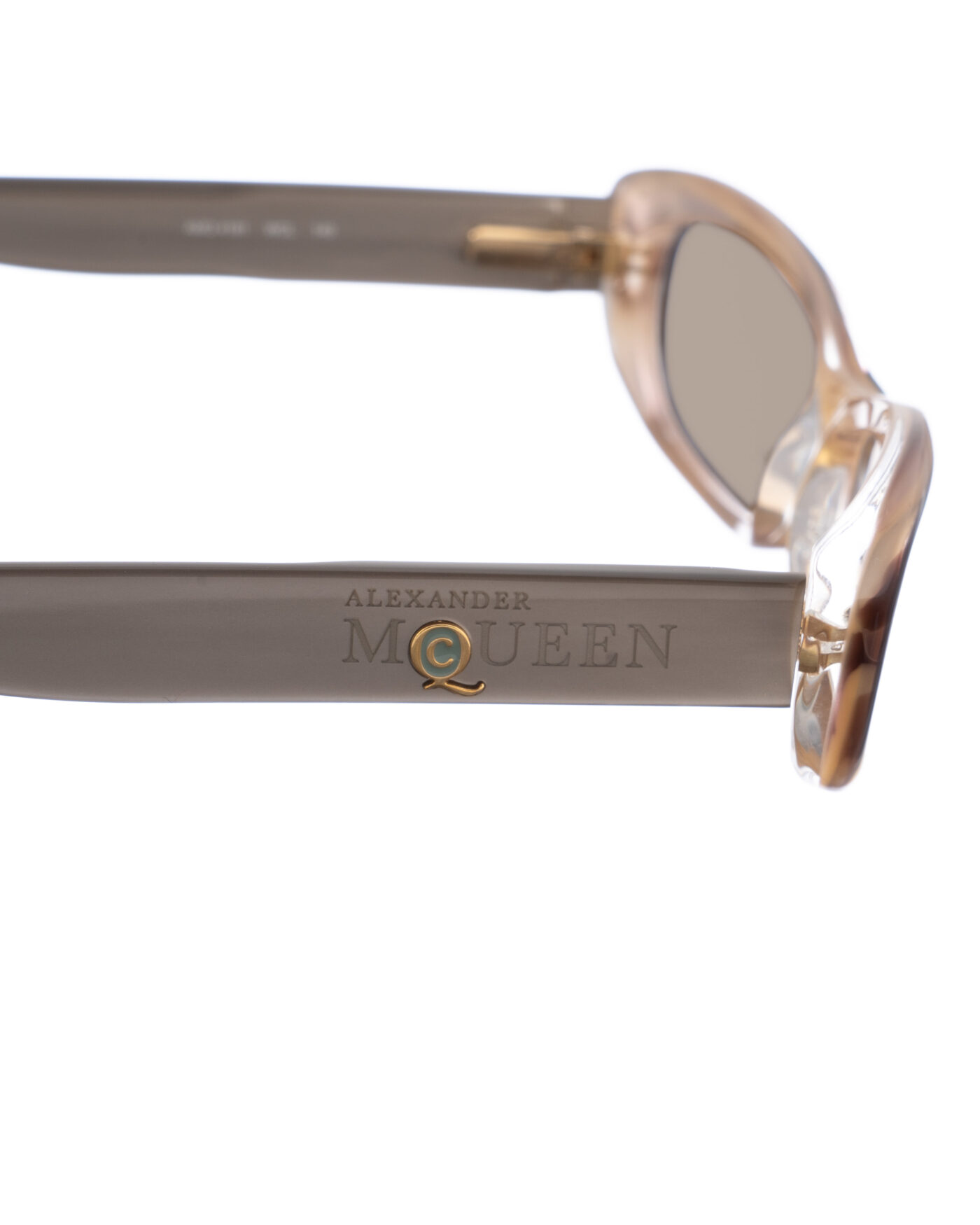 Alexander McQueen '90s Double Brown Cat-Eye Sunglasses with Brown Lenses - Image 3