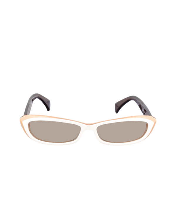 Alexander McQueen '90s Double Beige Cat-Eye Sunglasses with Brown Lenses - Image 2