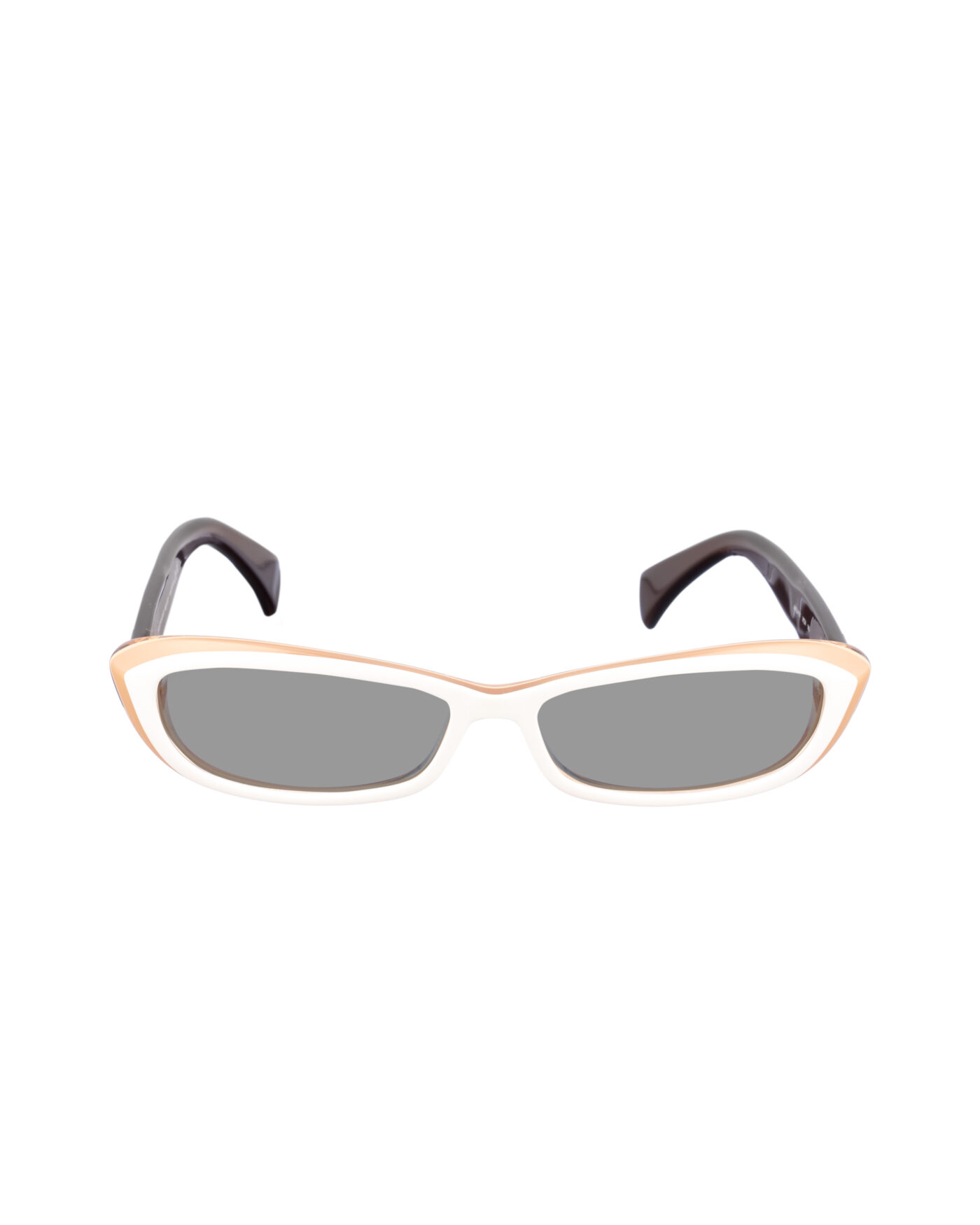 Alexander McQueen '90s Double Beige Cat-Eye Sunglasses with Black Lenses - Image 2