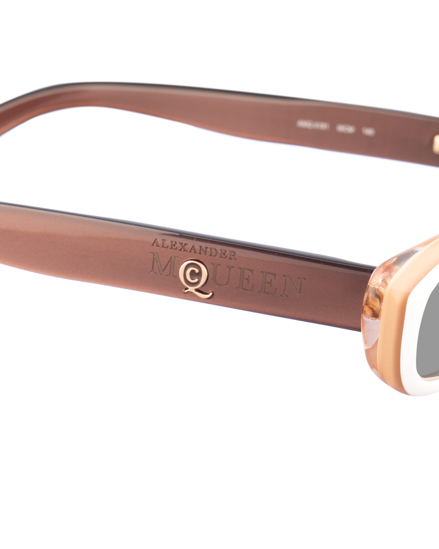 Alexander McQueen '90s Double Beige Cat-Eye Sunglasses with Black Lenses - Image 3