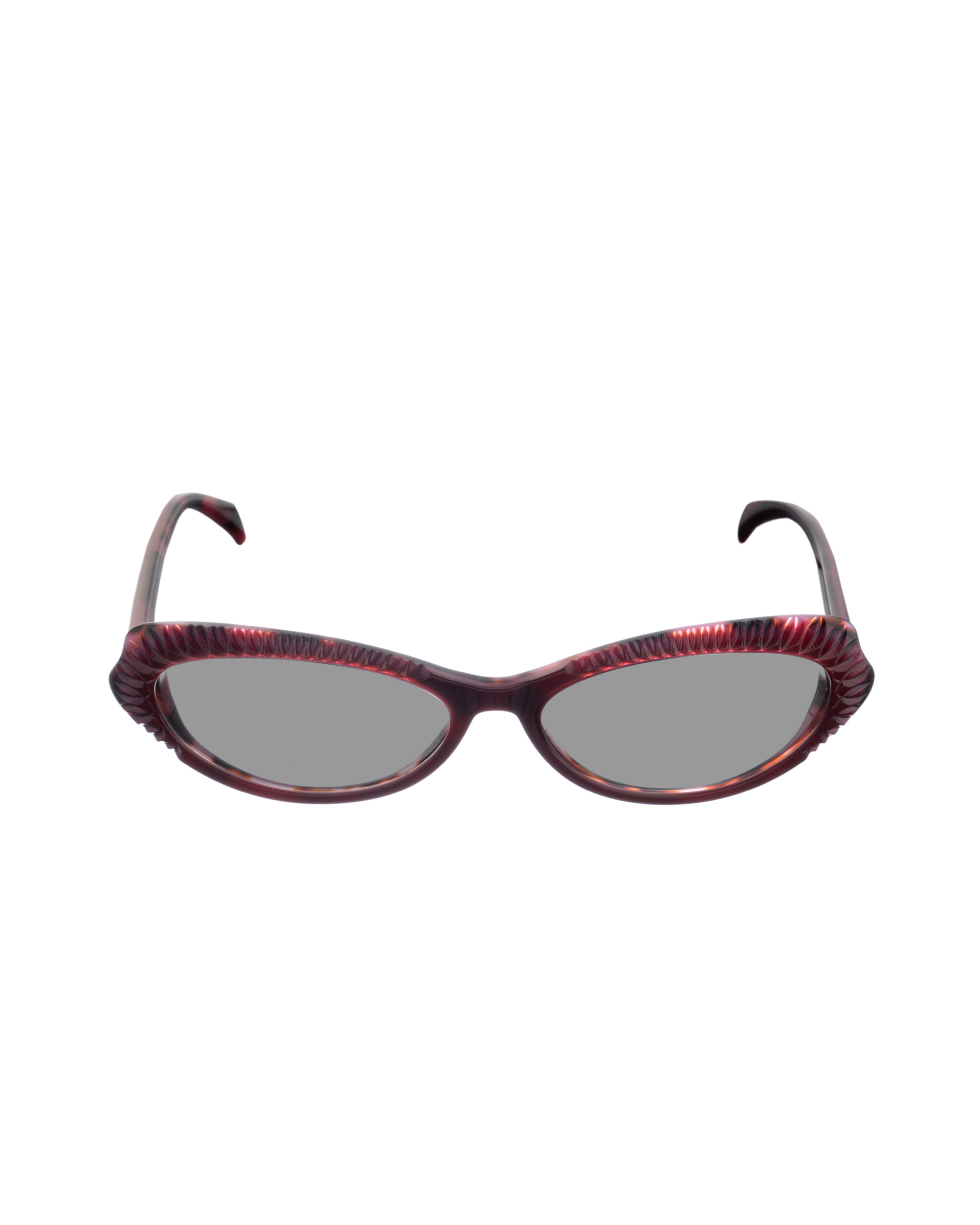 AMQ 4199 2JC-2 (1) Alexander McQueen '90s Violet 3D Cat-Eye Sunglasses with Black Lenses - Image 1