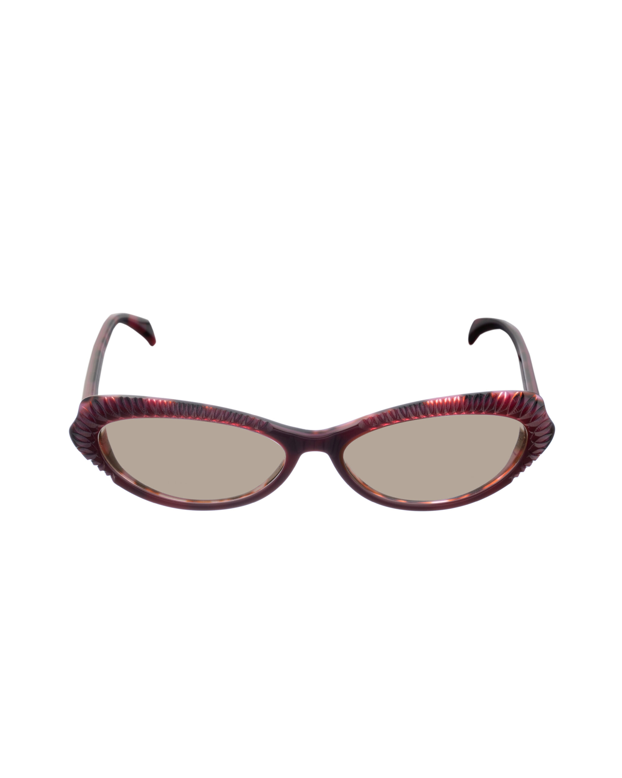 AMQ 4199 2JC-2 (2) Alexander McQueen '90s Violet 3D Cat-Eye Sunglasses with Brown Lenses - Image 1