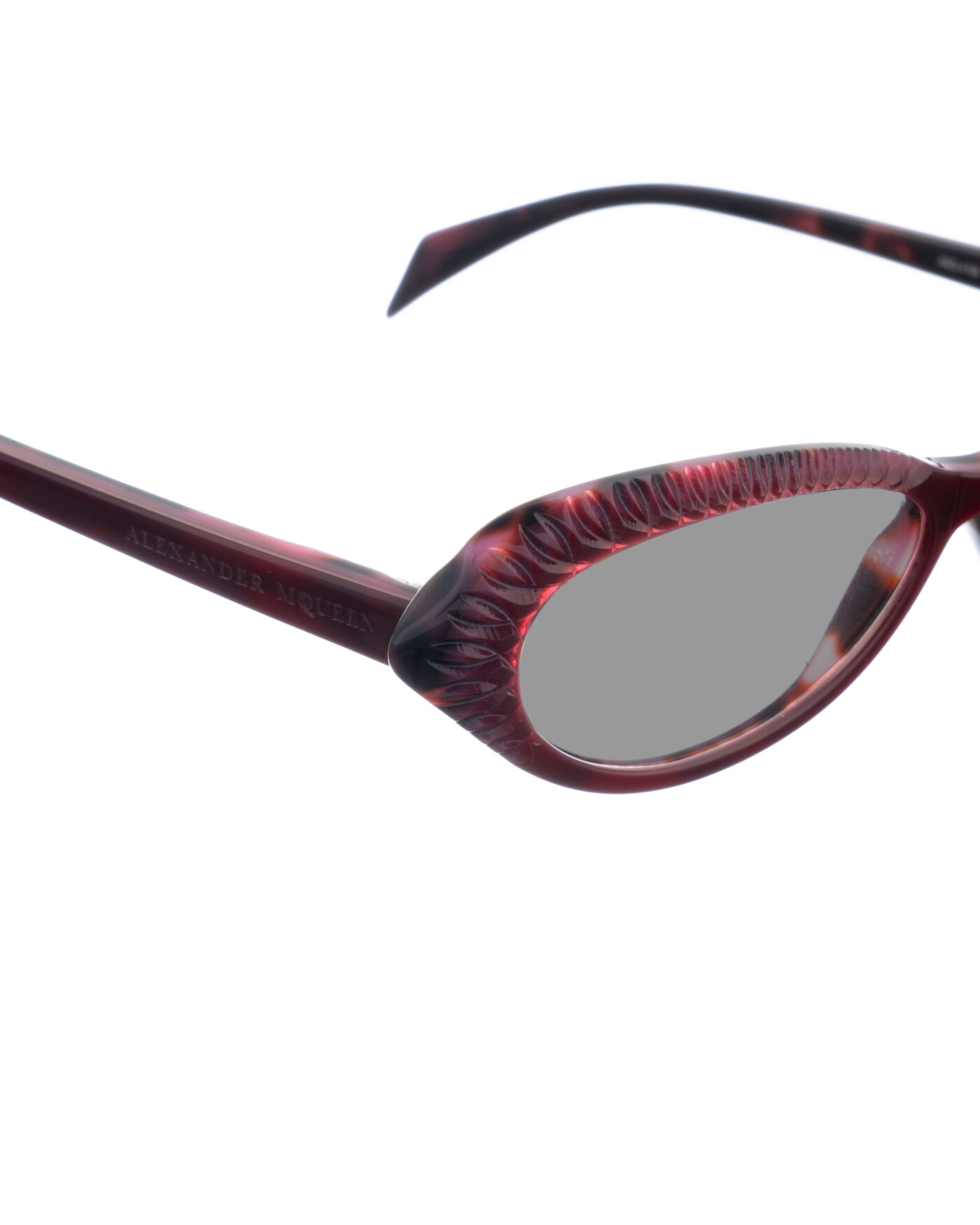 Alexander McQueen '90s Violet 3D Cat-Eye Sunglasses with Black Lenses - Image 3