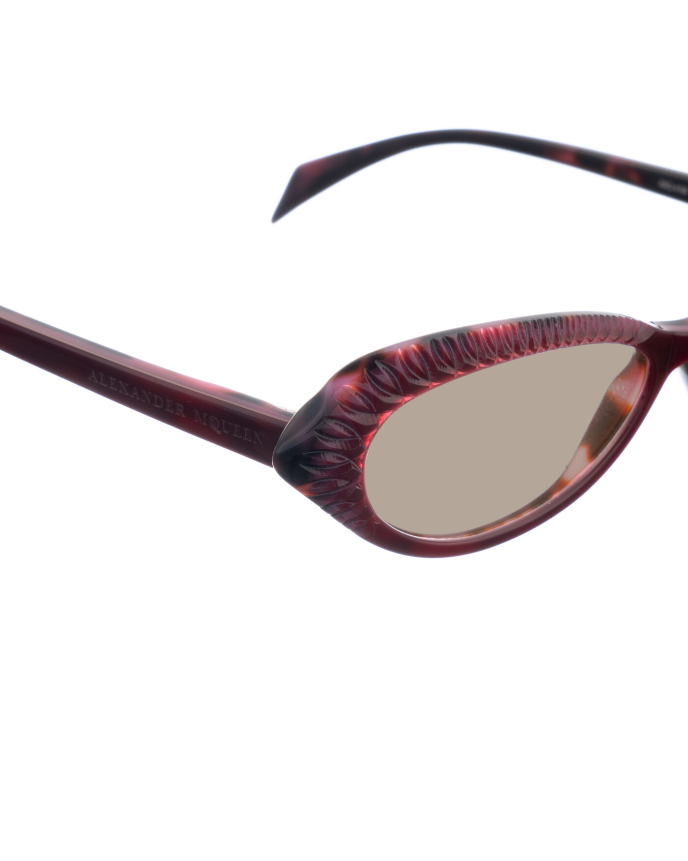 Alexander McQueen '90s Violet 3D Cat-Eye Sunglasses with Brown Lenses - Image 3