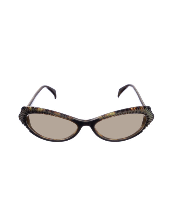 Alexander McQueen '90s Havana 3D Cat-Eye Sunglasses with Brown Lenses