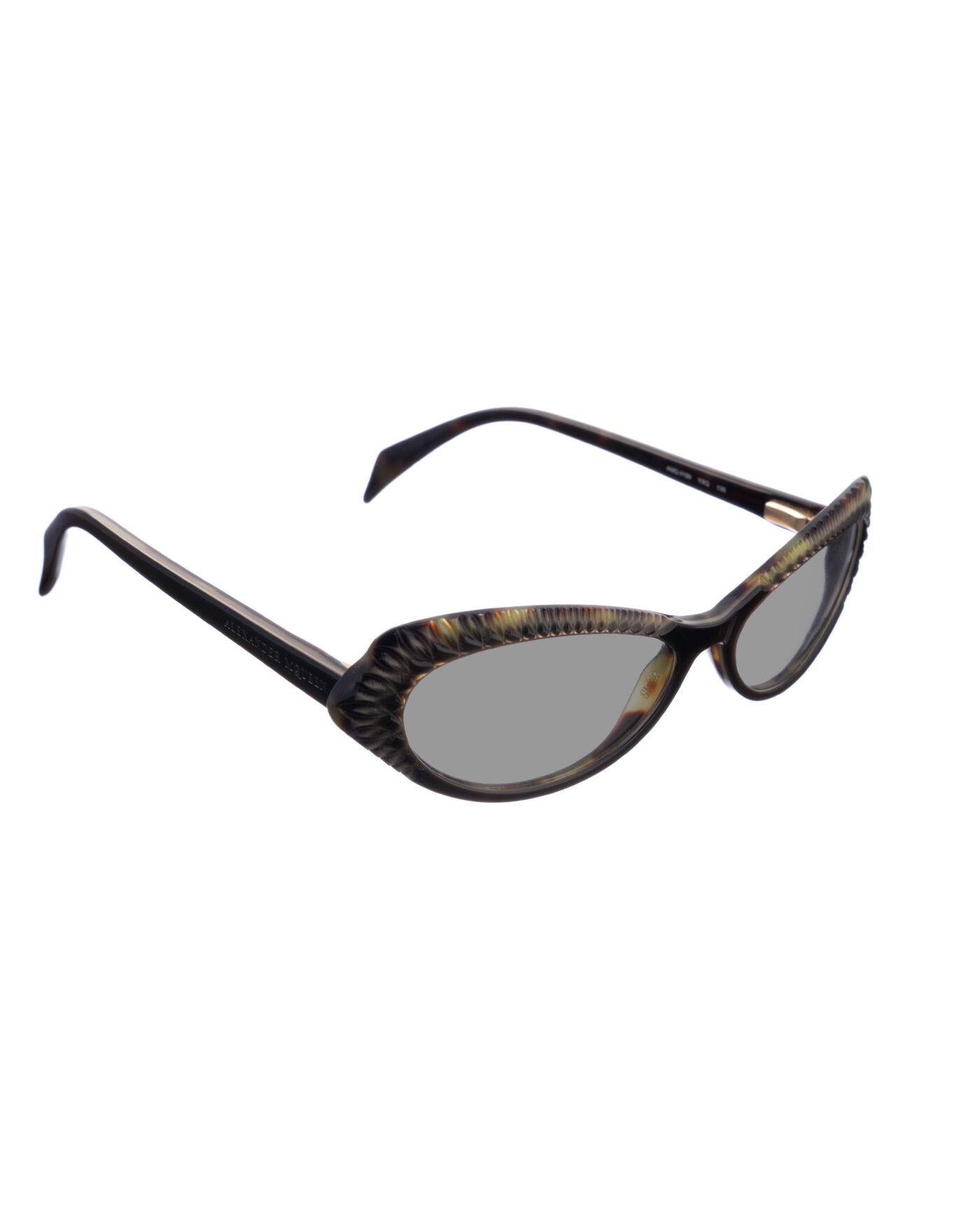 Alexander McQueen '90s Havana 3D Cat-Eye Sunglasses with Black Lenses - Image 2