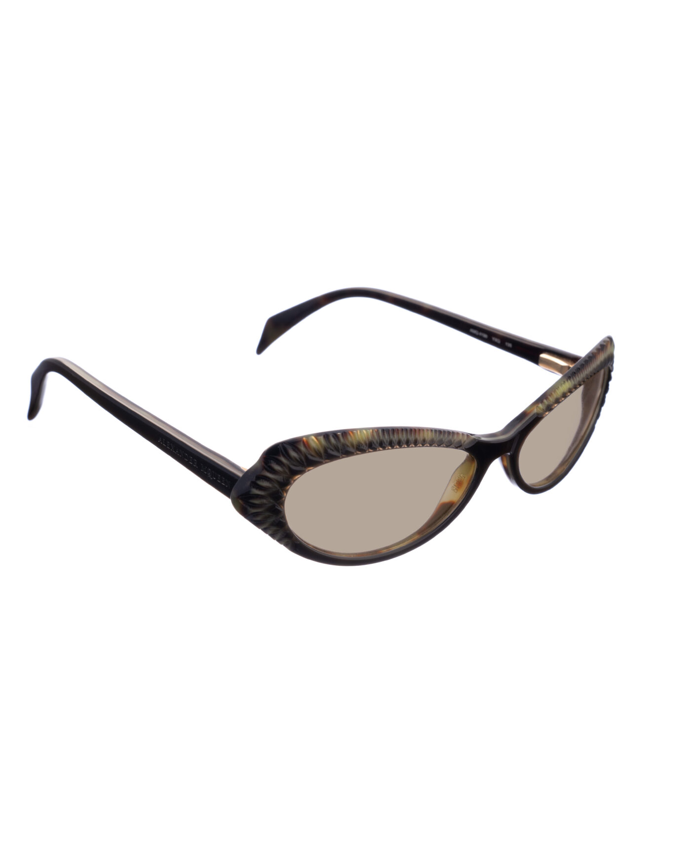 Alexander McQueen '90s Havana 3D Cat-Eye Sunglasses with Brown Lenses - Image 2