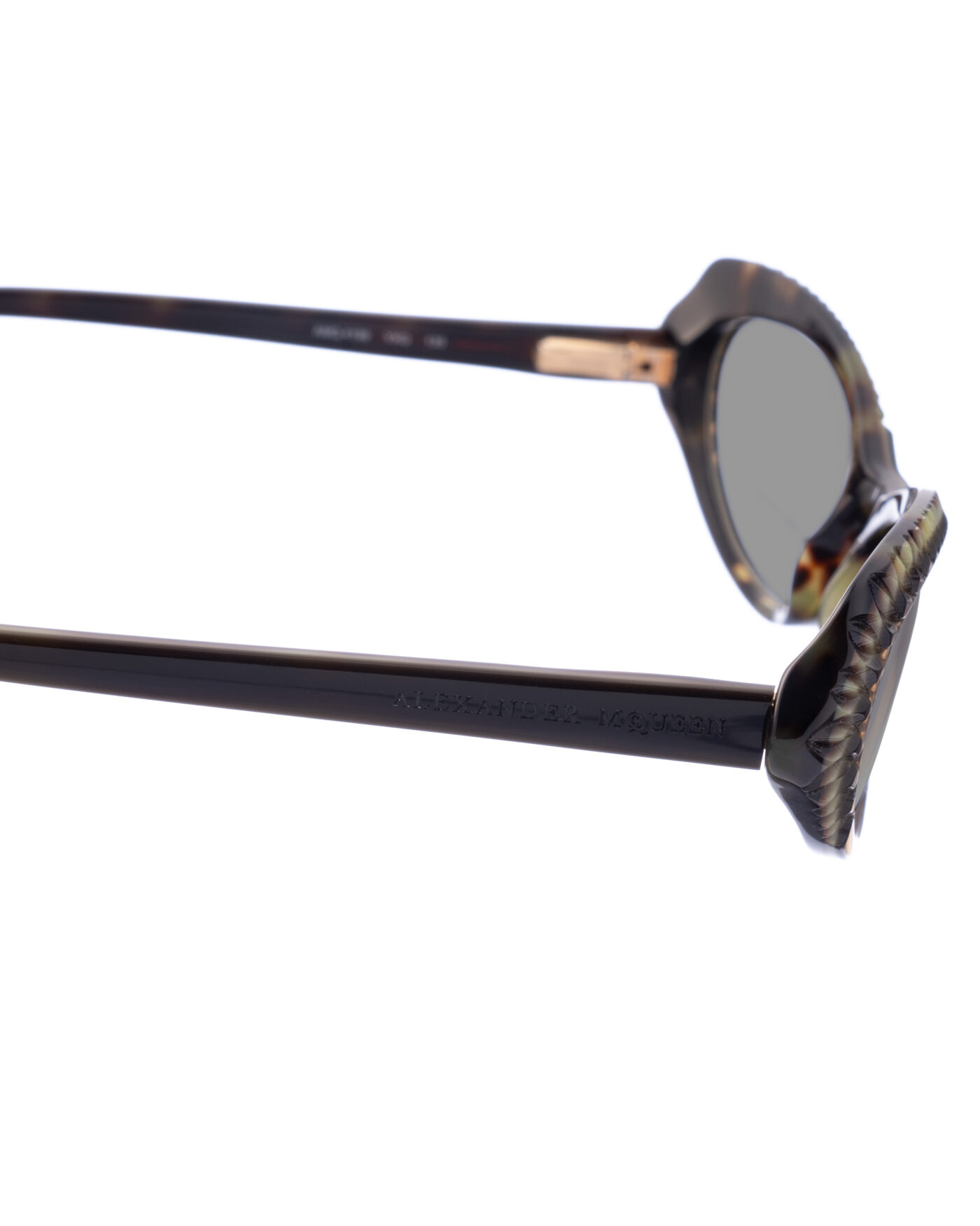 Alexander McQueen '90s Havana 3D Cat-Eye Sunglasses with Black Lenses - Image 3