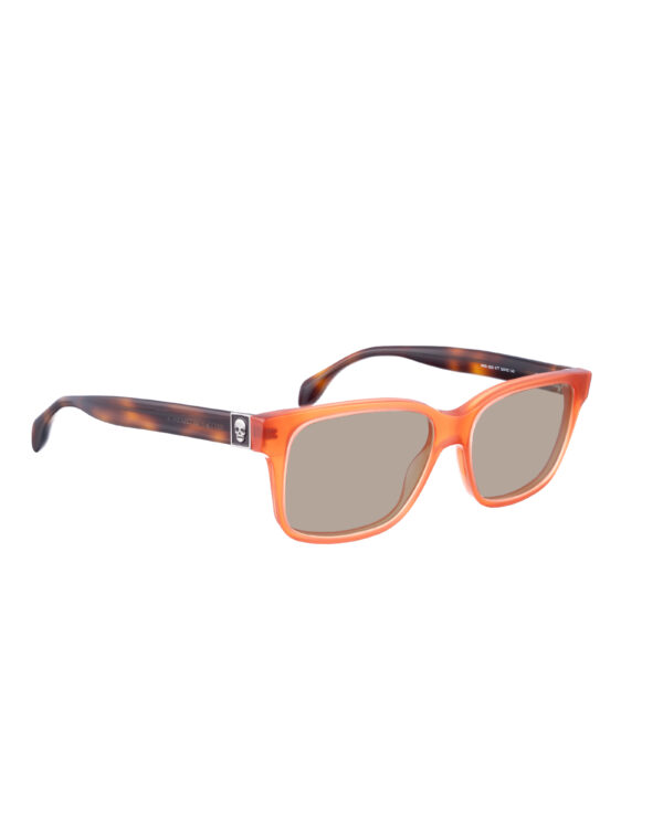 Alexander McQueen '00s Bold Nerdy Havana and Orange Sunglasses with Brown Lenses