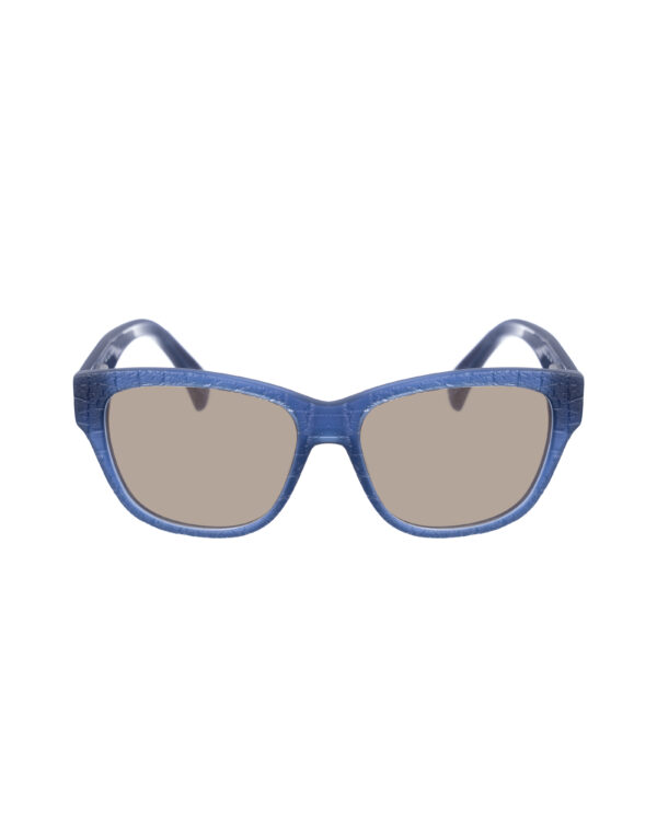 Alexander McQueen '90s Cobalt Blue Oversized Sunglasses with Brown Lenses - Image 2