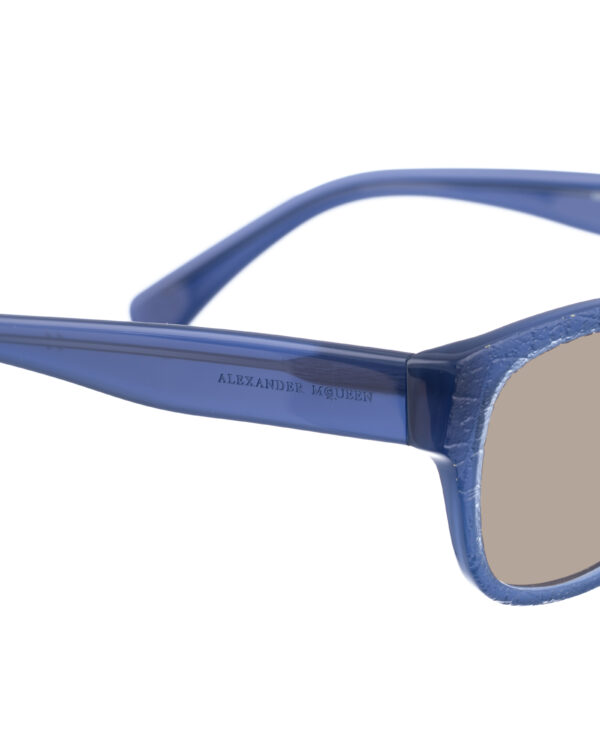 Alexander McQueen '90s Cobalt Blue Oversized Sunglasses with Brown Lenses - Image 3