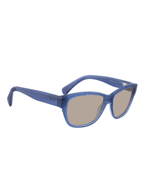 Alexander McQueen '90s Cobalt Blue Oversized Sunglasses with Brown Lenses