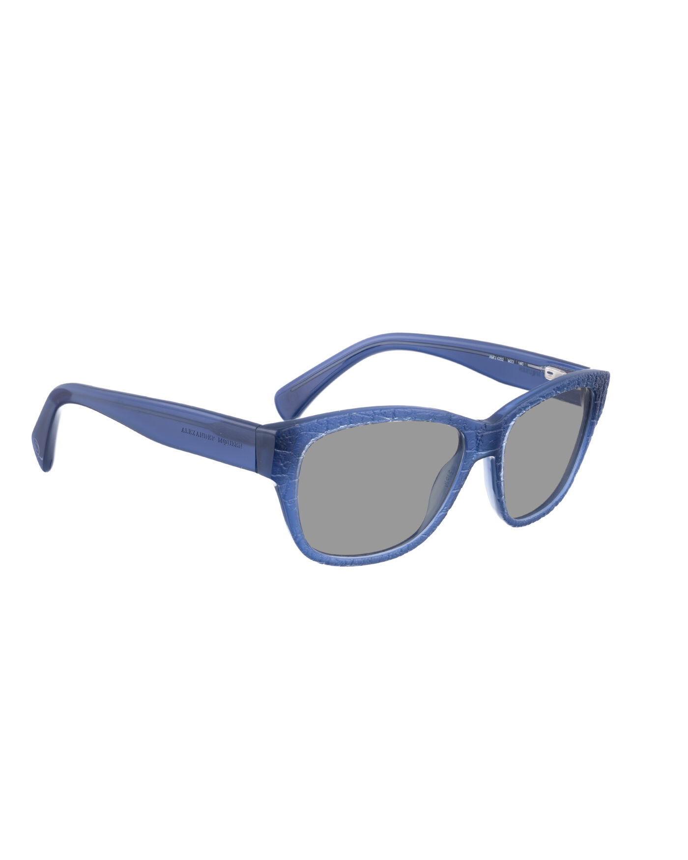 Alexander McQueen '90s Cobalt Blue Oversized Sunglasses with Black Lenses - Image 2