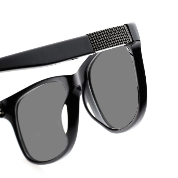 Balmain '00s Black Classic Rectangular Sunglasses with Black Lenses - Image 3