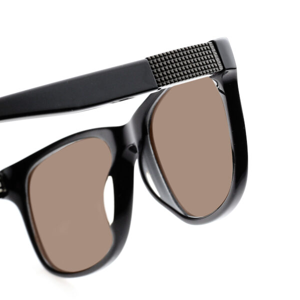 Balmain '00s Black Classic Rectangular Sunglasses with Brown Lenses - Image 3