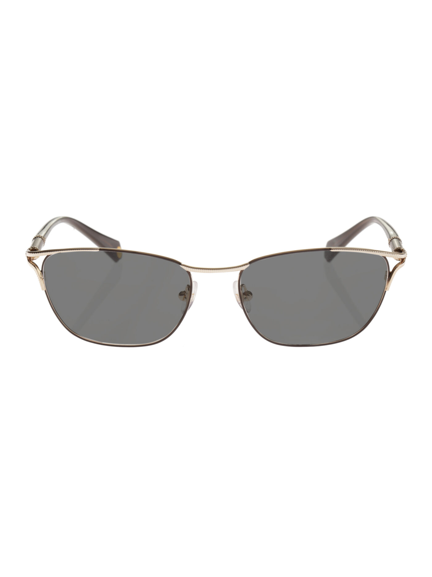 Balmain '00s Brown/Gold Oval Sunglasses with Black Lenses - Image 2