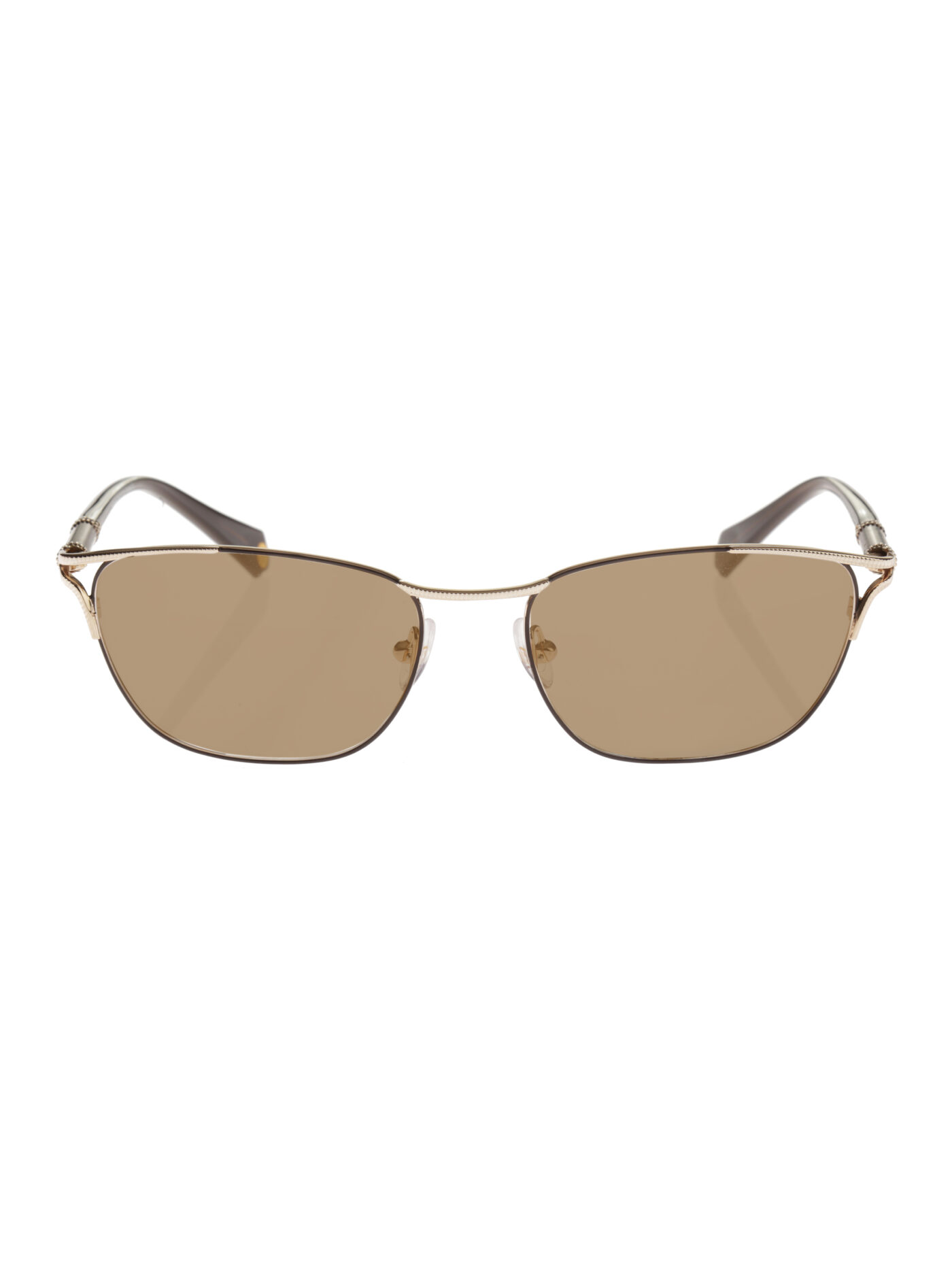 Balmain '00s Brown/Gold Oval Sunglasses with Brown Lenses - Image 2
