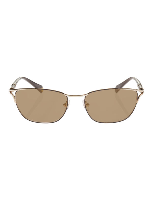 Balmain '00s Brown/Gold Oval Sunglasses with Brown Lenses - Image 2