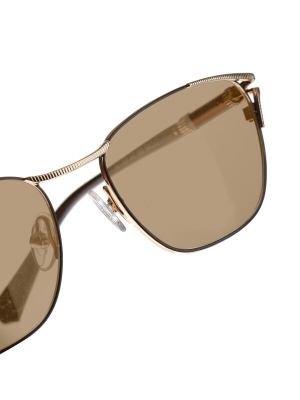 Balmain '00s Brown/Gold Oval Sunglasses with Brown Lenses - Image 3