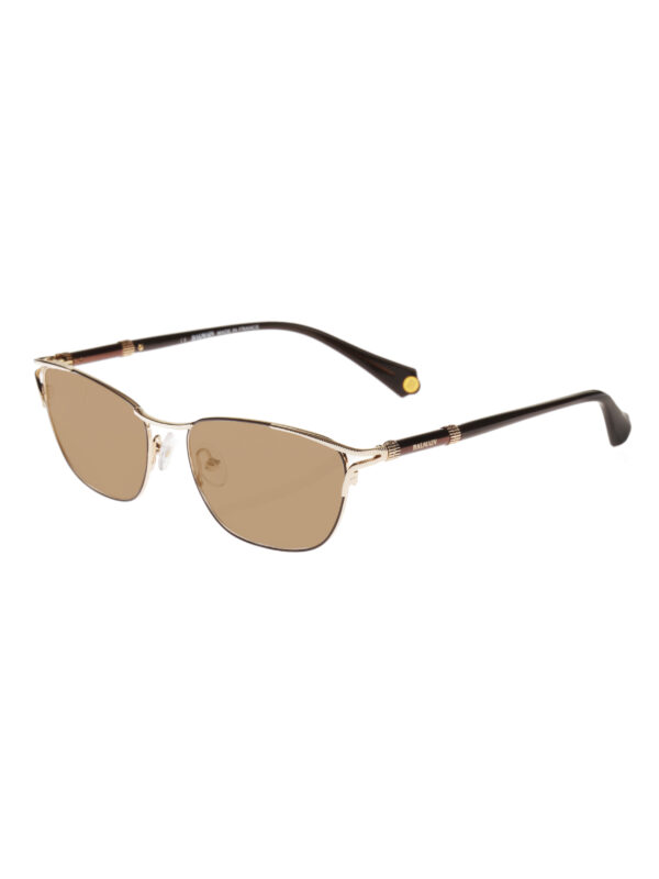 Balmain '00s Brown/Gold Oval Sunglasses with Brown Lenses