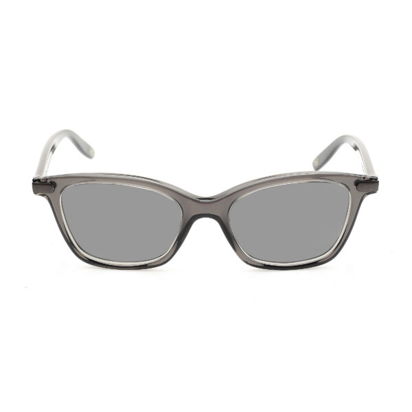 Bottega Veneta '00s Transparent Gray Squared Sunglasses with Black Lenses