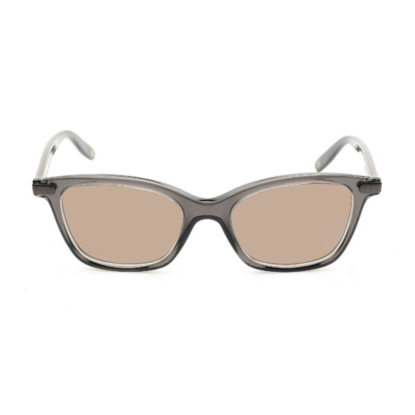 Bottega Veneta '00s Transparent Gray Squared Sunglasses with Brown Lenses