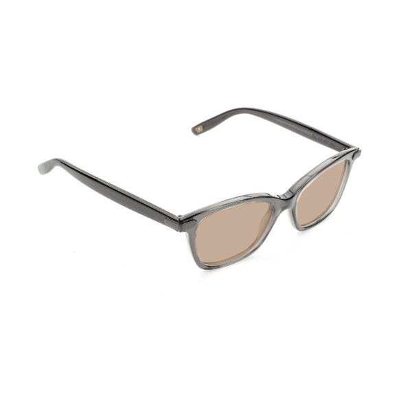 Bottega Veneta '00s Transparent Gray Squared Sunglasses with Brown Lenses - Image 2