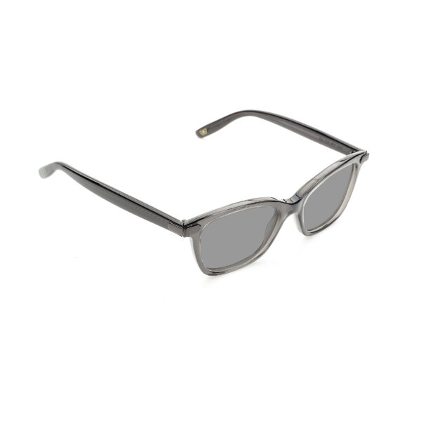 Bottega Veneta '00s Transparent Gray Squared Sunglasses with Black Lenses - Image 2