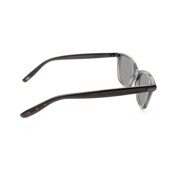 Bottega Veneta '00s Transparent Gray Squared Sunglasses with Black Lenses - Image 3