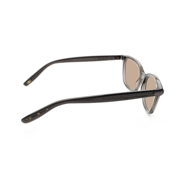 Bottega Veneta '00s Transparent Gray Squared Sunglasses with Brown Lenses - Image 3