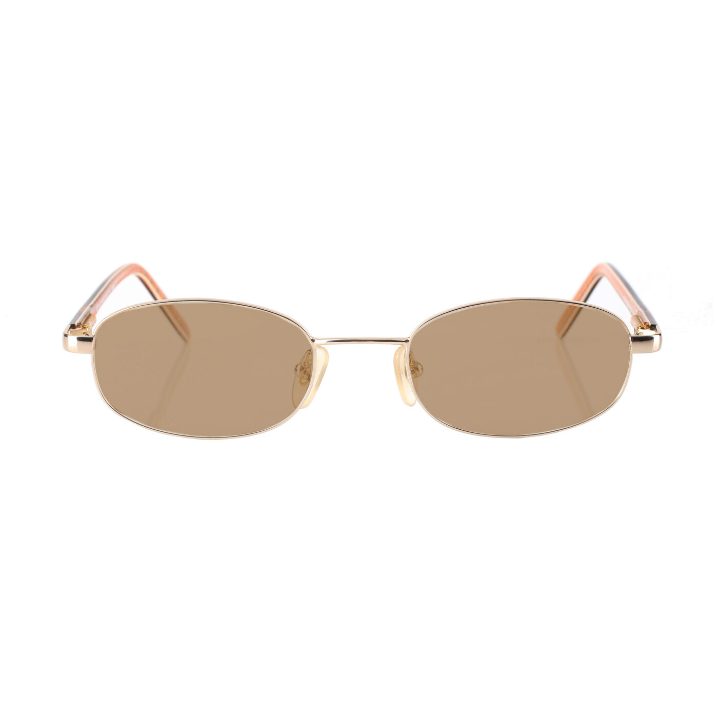 Burberry '90s Check Brown Gold Oval Frame Sunglasses with Brown Lenses - Image 2