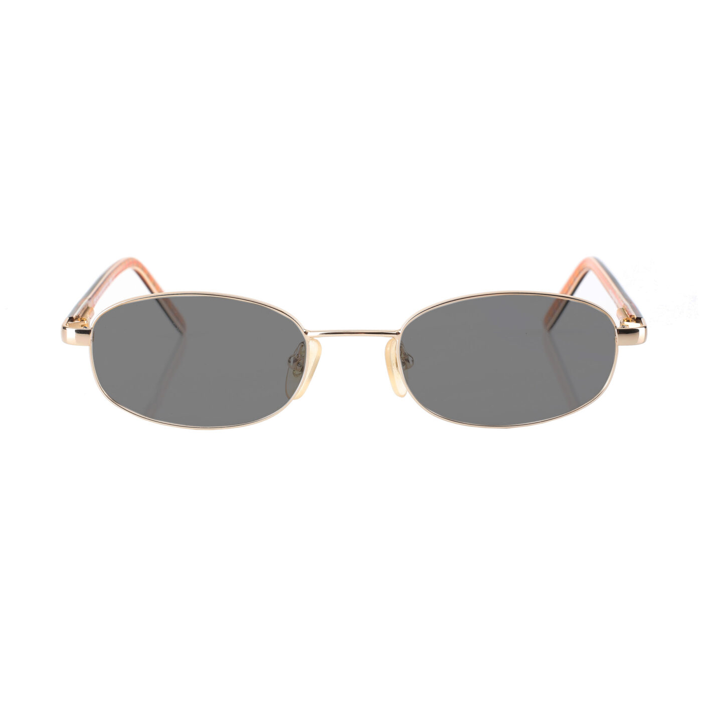 Burberry '90s Check Brown Gold Oval Frame Sunglasses with Black Lenses - Image 2
