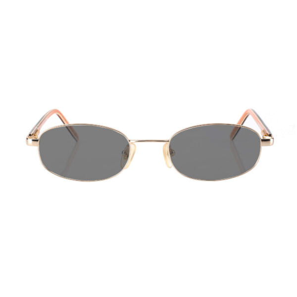 Burberry '90s Check Brown Gold Oval Frame Sunglasses with Black Lenses - Image 2