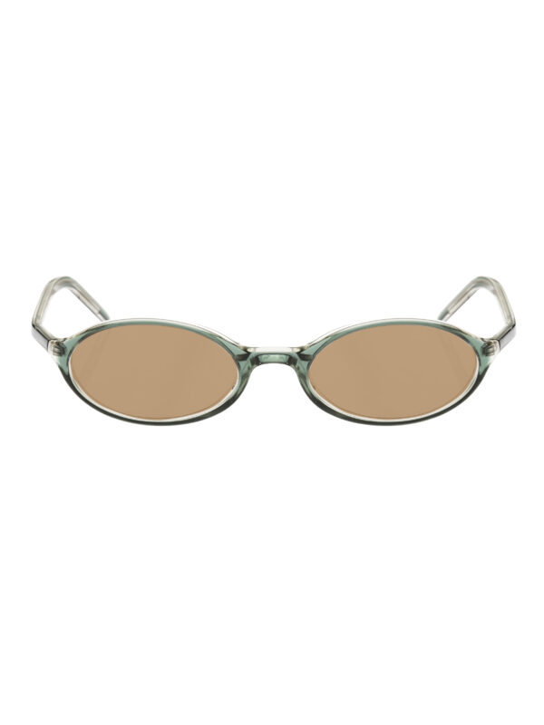 Burberry '90s Bottle Green Oval Sunglasses with Brown Lenses