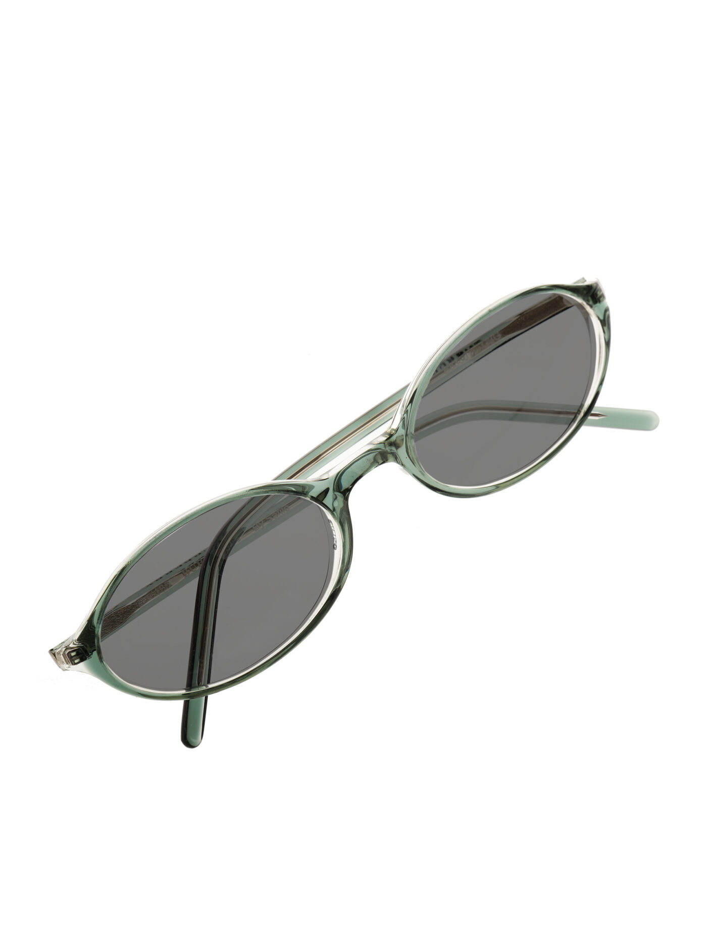 Burberry '90s Bottle Green Oval Sunglasses with Black Lenses - Image 2