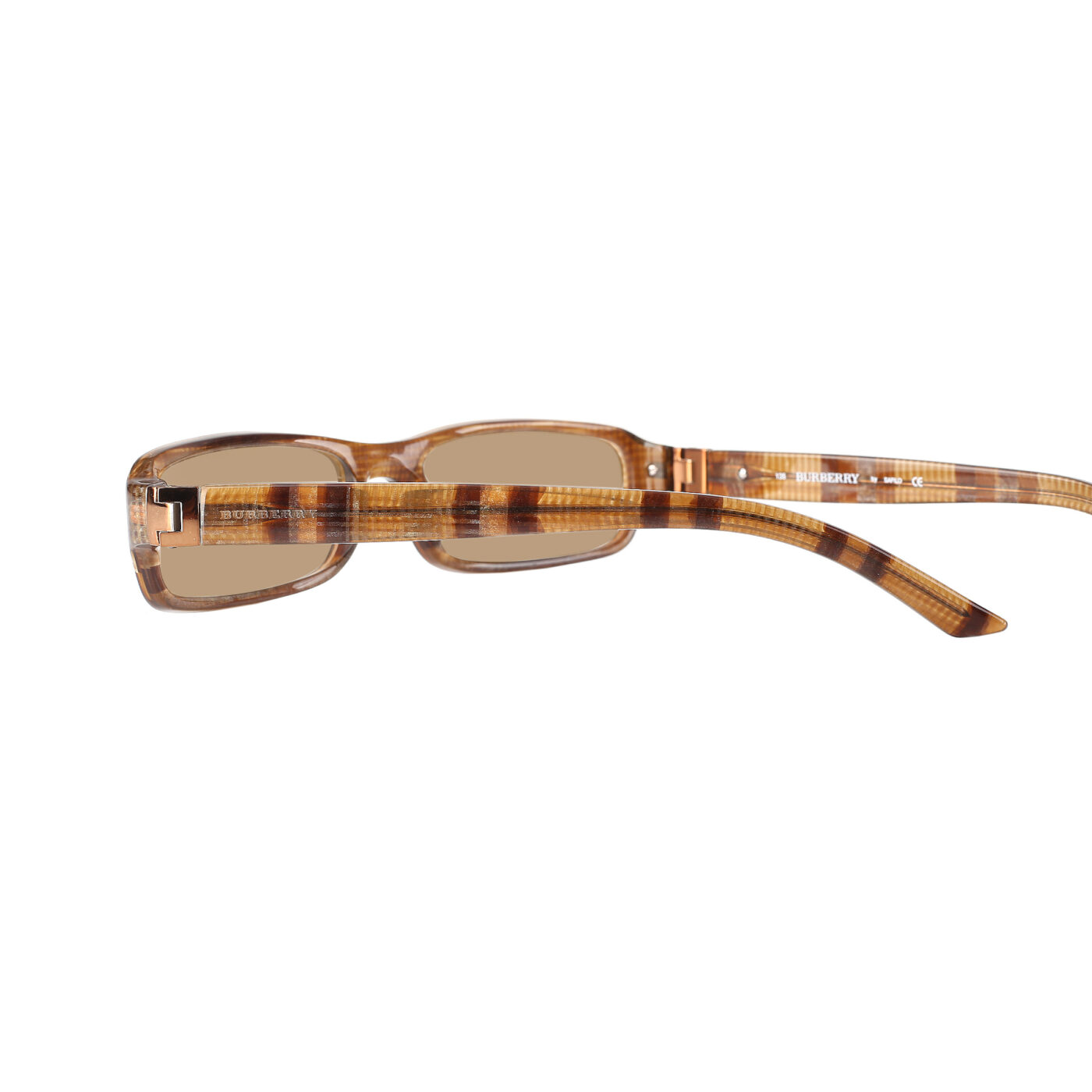 Burberry '90s Brown Check Rectangular Sunglasses with Brown Lenses - Image 3
