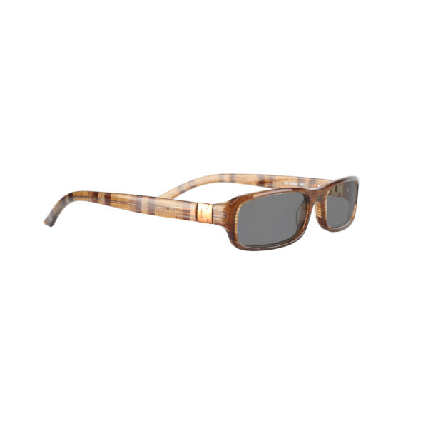 Burberry '90s Brown Check Rectangular Sunglasses with Black Lenses