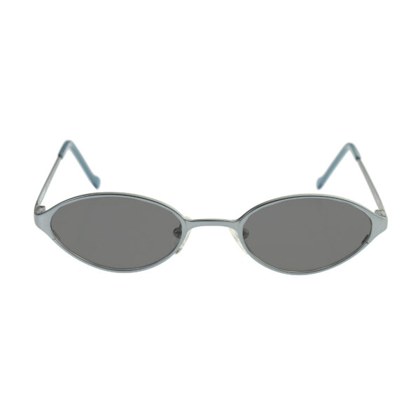 Burberry '90s Silver Metal Oval Frame Sunglasses with Black Lenses