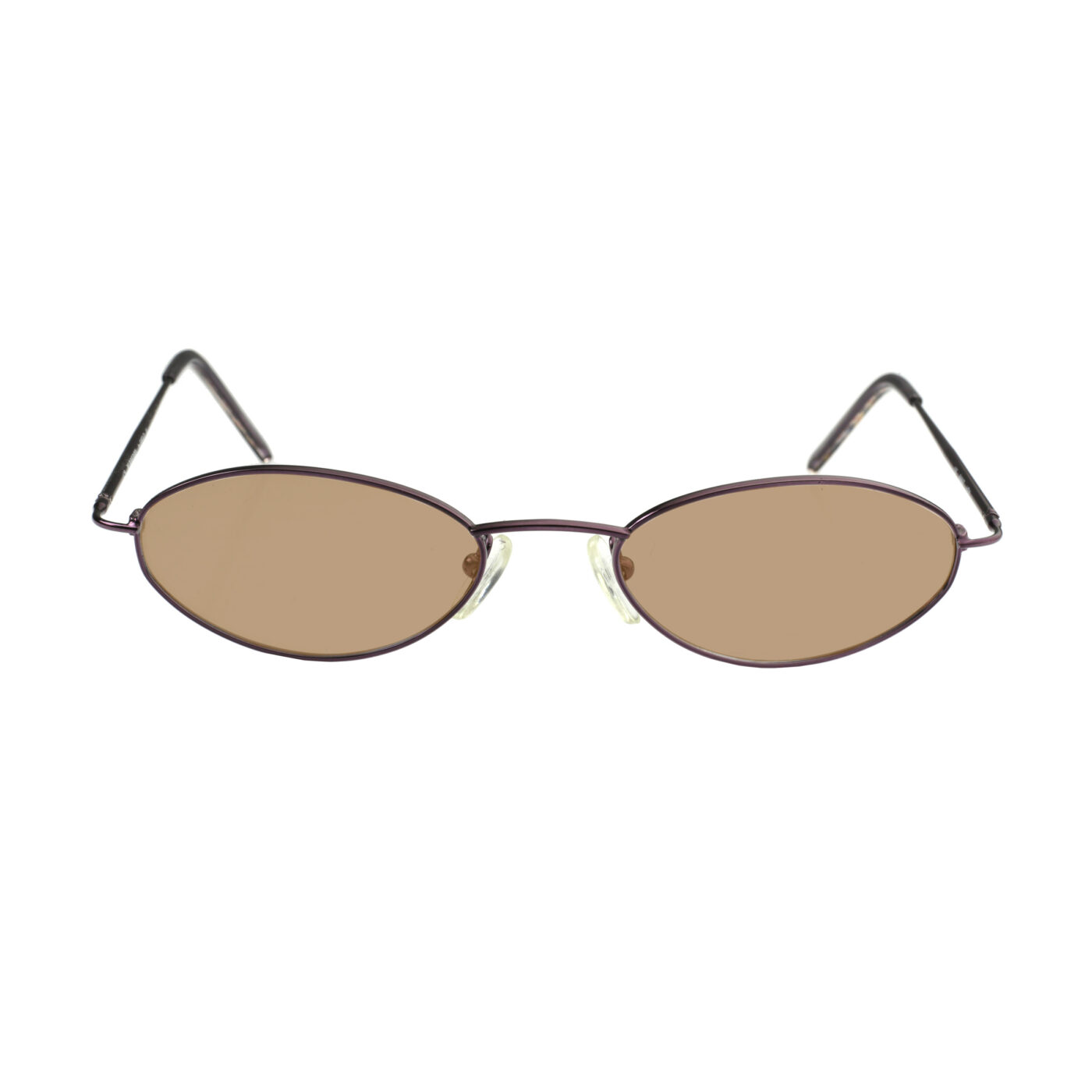 Burberry '90s Purple Check Oval Frame Sunglasses with Brown Lenses - Image 2