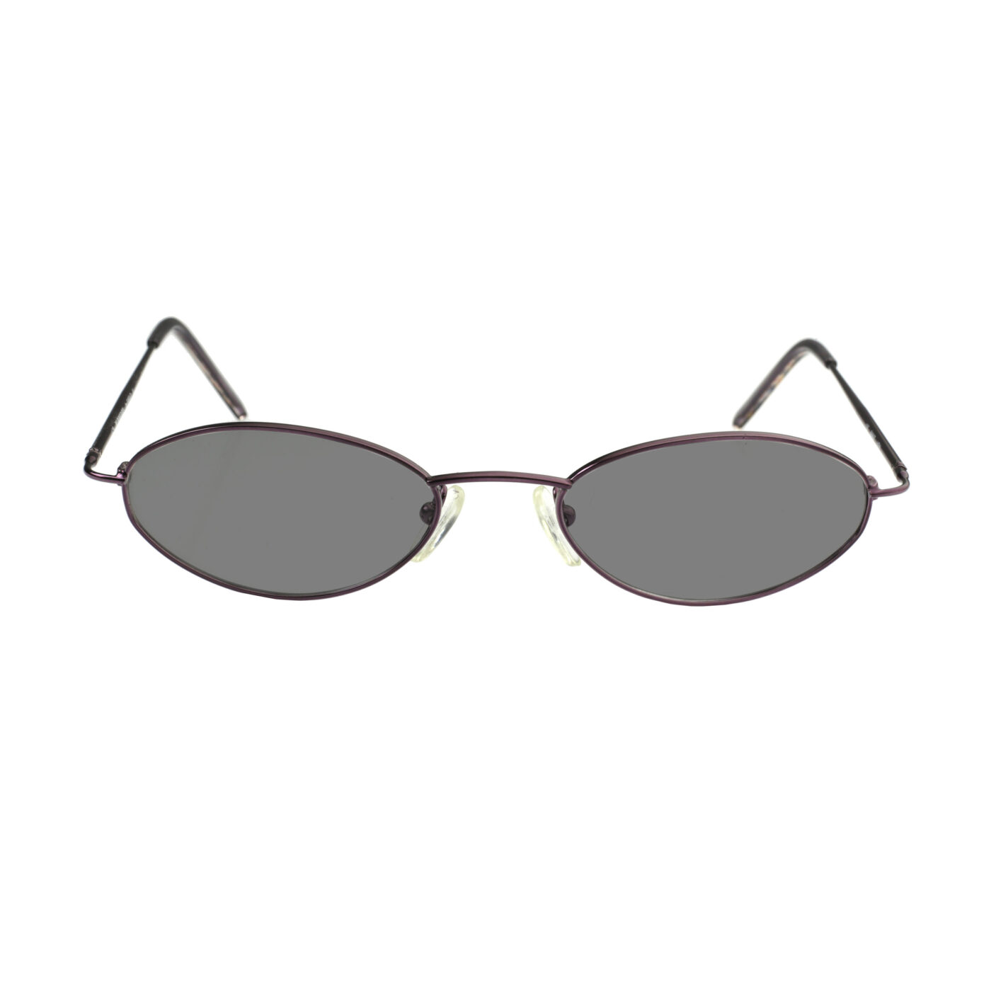 Burberry '90s Purple Check Oval Frame Sunglasses with Black Lenses - Image 2
