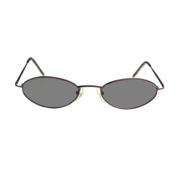 Burberry '90s Purple Check Oval Frame Sunglasses with Black Lenses - Image 2